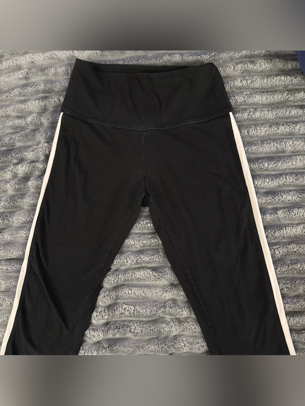 Victoria’s Secret Black Women’s Leggings with White Side Stripe
